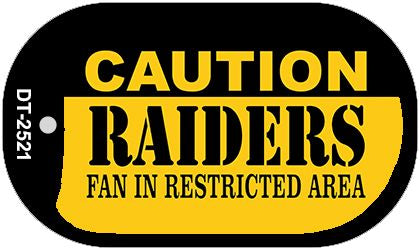 Caution Raiders Fan Area Novelty Metal Dog Tag Necklace DT-2521