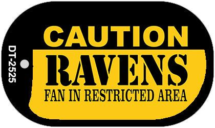 Caution Ravens Fan Area Novelty Metal Dog Tag Necklace DT-2525