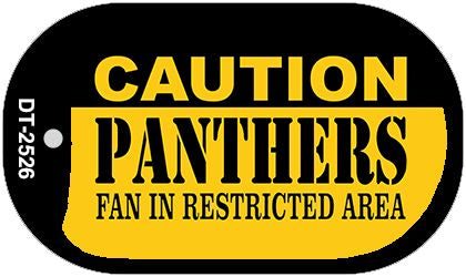Caution Panthers Fan Area Novelty Metal Dog Tag Necklace DT-2526