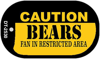 Caution Bears Fan Area Novelty Metal Dog Tag Necklace DT-2530