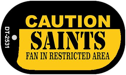 Caution Saints Fan Area Novelty Metal Dog Tag Necklace DT-2531