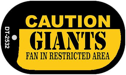 Caution Giants Fan Area Novelty Metal Dog Tag Necklace DT-2532