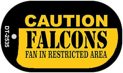 Caution Falcons Fan Area Novelty Metal Dog Tag Necklace DT-2535