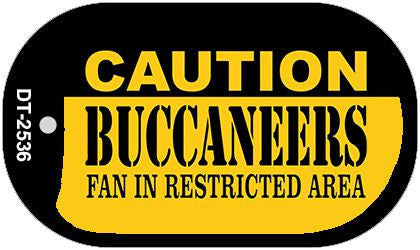 Caution Buccaneers Fan Area Novelty Metal Dog Tag Necklace DT-2536