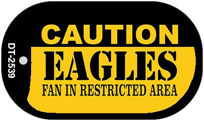 Caution Eagles Fan Area Novelty Metal Dog Tag Necklace DT-2539