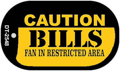Caution Bills Fan Area Novelty Metal Dog Tag Necklace DT-2548