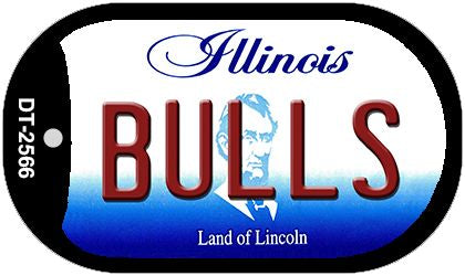 Bulls Illinois Novelty Metal Dog Tag Necklace DT-2566