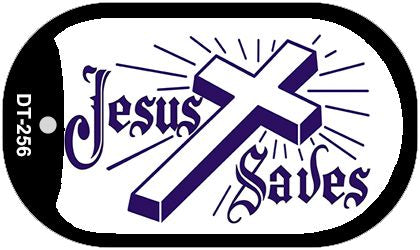 Jesus Saves Novelty Metal Dog Tag Necklace DT-256