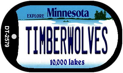 Timberwolves Minnesota Novelty Metal Dog Tag Necklace DT-2579