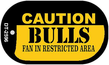 Caution Bulls Fan Area Novelty Metal Dog Tag Necklace DT-2596