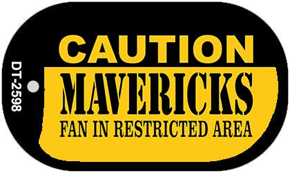 Caution Mavericks Fan Area Novelty Metal Dog Tag Necklace DT-2598