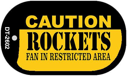 Caution Rockets Fan Area Novelty Metal Dog Tag Necklace DT-2602
