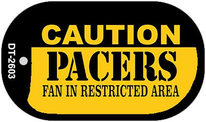 Caution Pacers Fan Area Novelty Metal Dog Tag Necklace DT-2603