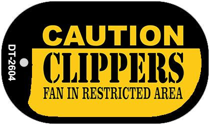 Caution Clippers Fan Area Novelty Metal Dog Tag Necklace DT-2604