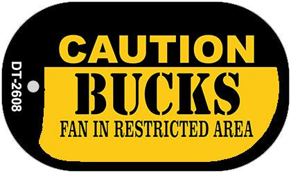 Caution Bucks Fan Area Novelty Metal Dog Tag Necklace DT-2608