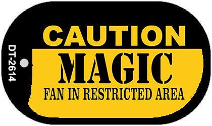 Caution Magic Fan Area Novelty Metal Dog Tag Necklace DT-2614