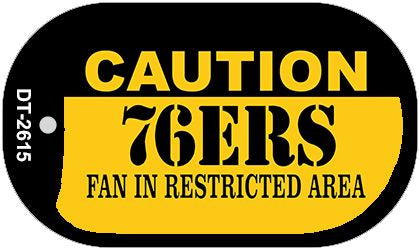 Caution 76ers Fan Area Novelty Metal Dog Tag Necklace DT-2615