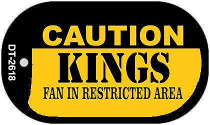 Caution Kings Fan Area Novelty Metal Dog Tag Necklace DT-2618