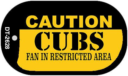 Caution Cubs Fan Area Novelty Metal Dog Tag Necklace DT-2628