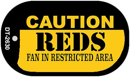 Caution Reds Fan Area Novelty Metal Dog Tag Necklace DT-2630