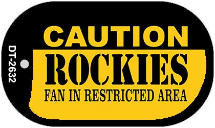 Caution Rockies Fan Area Novelty Metal Dog Tag Necklace DT-2632