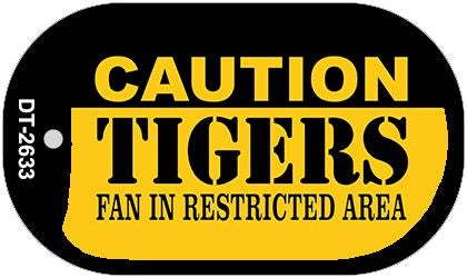 Caution Tigers Fan Area Novelty Metal Dog Tag Necklace DT-2633