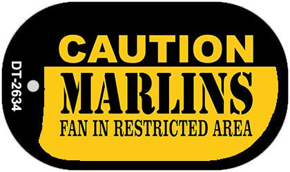 Caution Marlins Fan Area Novelty Metal Dog Tag Necklace DT-2634