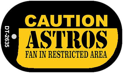 Caution Astros Fan Area Novelty Metal Dog Tag Necklace DT-2635