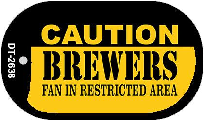 Caution Brewers Fan Area Novelty Metal Dog Tag Necklace DT-2638