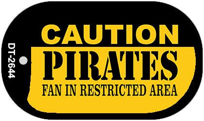 Caution Pirates Fan Area Novelty Metal Dog Tag Necklace DT-2644