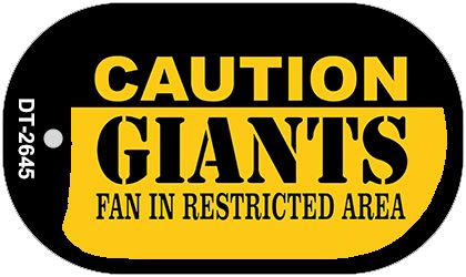 Caution Giants Fan Area Novelty Metal Dog Tag Necklace DT-2645