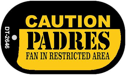 Caution Padres Fan Area Novelty Metal Dog Tag Necklace DT-2646