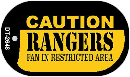 Caution Rangers Fan Area Novelty Metal Dog Tag Necklace DT-2648