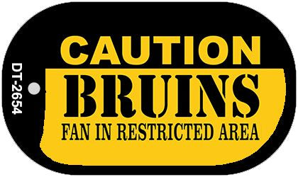 Caution Bruins Fan Area Novelty Metal Dog Tag Necklace DT-2654