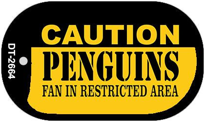Caution Penguins Fan Area Novelty Metal Dog Tag Necklace DT-2664