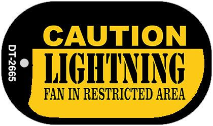 Caution Lightning Fan Area Novelty Metal Dog Tag Necklace DT-2665