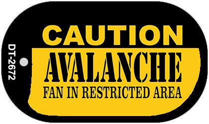 Caution Avalanche Fan Area Novelty Metal Dog Tag Necklace DT-2672