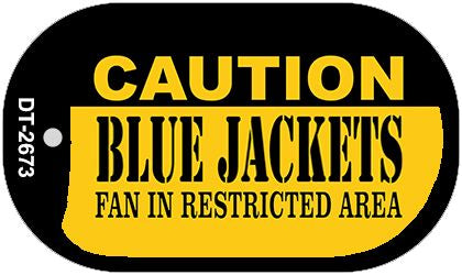 Caution Blue Jackets Fan Area Novelty Metal Dog Tag Necklace DT-2673