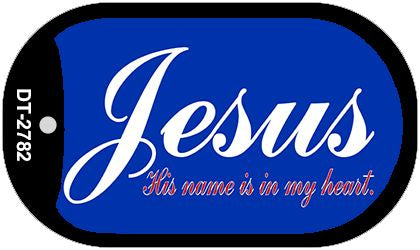 Jesus Is My Heart Novelty Metal Dog Tag Necklace DT-2782