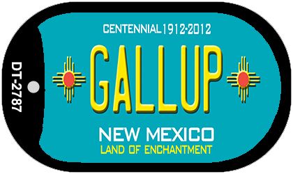 Gallup Teal New Mexico Novelty Metal Dog Tag Necklace DT-2787
