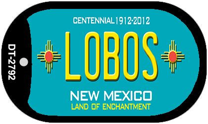 Lobos Teal New Mexico Novelty Metal Dog Tag Necklace DT-2792