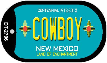 Cowboy Teal New Mexico Novelty Metal Dog Tag Necklace DT-2796