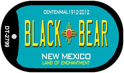 Black Bear Teal New Mexico Novelty Metal Dog Tag Necklace DT-2799