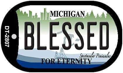 Blessed Michigan Novelty Metal Dog Tag Necklace DT-2807