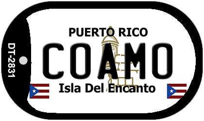 Coamo Puerto Rico Metal Novelty Dog Tag Necklace DT-2831