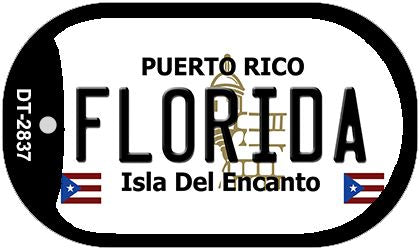 Florida Puerto Rico Metal Novelty Dog Tag Necklace DT-2837