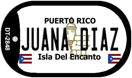 Juana Diaz Puerto Rico Metal Novelty Dog Tag Necklace DT-2848