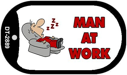 Man At Work Novelty Metal Dog Tag Necklace DT-2889