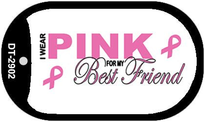 Pink For Best Friend Novelty Metal Dog Tag Necklace DT-2902
