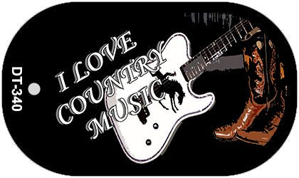 I Love  Music Novelty Metal Dog Tag Necklace DT-340